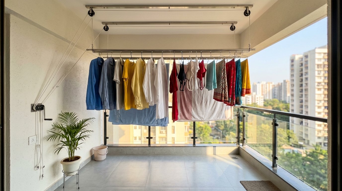 Ceiling cloth drying hanger system